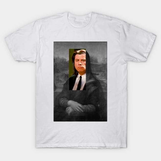 John Travolta Mona Lisa T-Shirt by Paskwaleeno